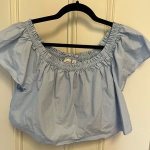 Cropped blue blouse from Aritizia